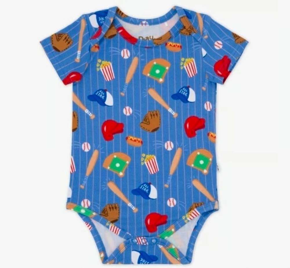 Little sleepies blue all star baseball bodysuit